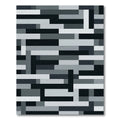 Modern Monochromatic Abstract Block Grid Rug