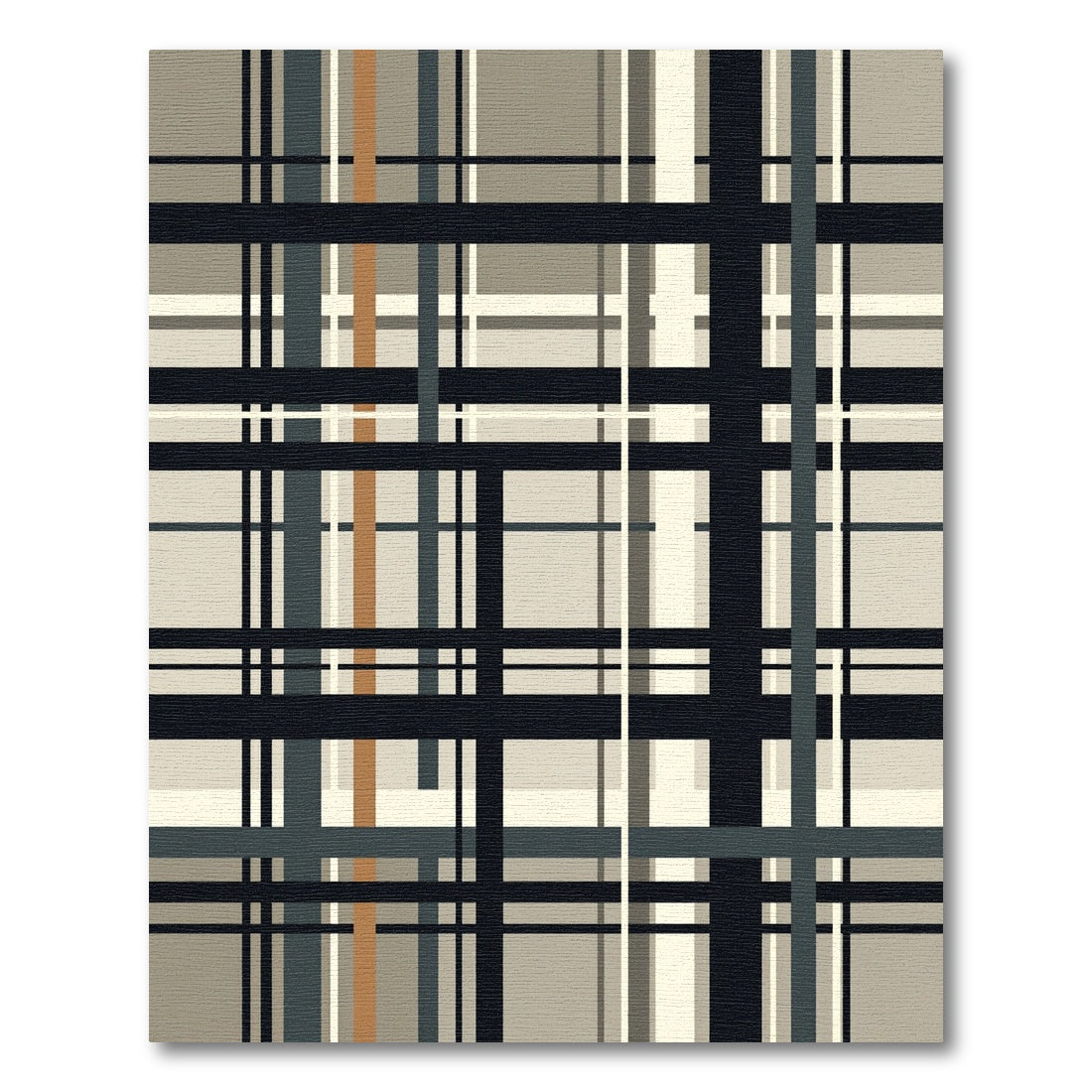 Modern Plaid Tartan in Neutral Tones Rug