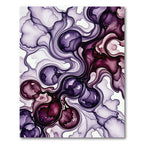 Abstract Plum Ink Flow Swirl Rug