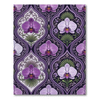 Orchid Medallion Damask Purple Rug
