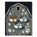 Rustic Gray Barn Pet Paw Bowl Rug