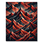 Crimson Peaks Geometric Mountain Ridge Rug