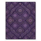 Ornate Deep Purple Floral Damask Rug
