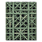 Sage Green Interlocking Wood Lattice Rug