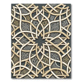 Gold Cream Interlaced Geometric Arabesque Rug