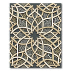 Gold Cream Interlaced Geometric Arabesque Rug