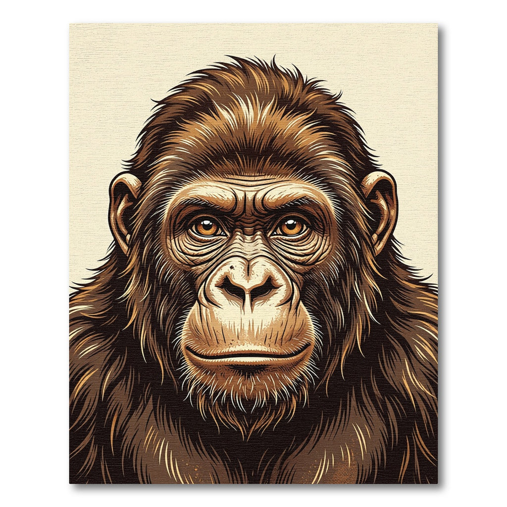 Majestic Realistic Golden Ape Portrait Rug