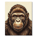 Majestic Realistic Golden Ape Portrait Rug