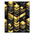 Gold Black Geometric Stacked Blocks Rug