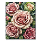 Blush Pink Roses Garden Close Up Rug