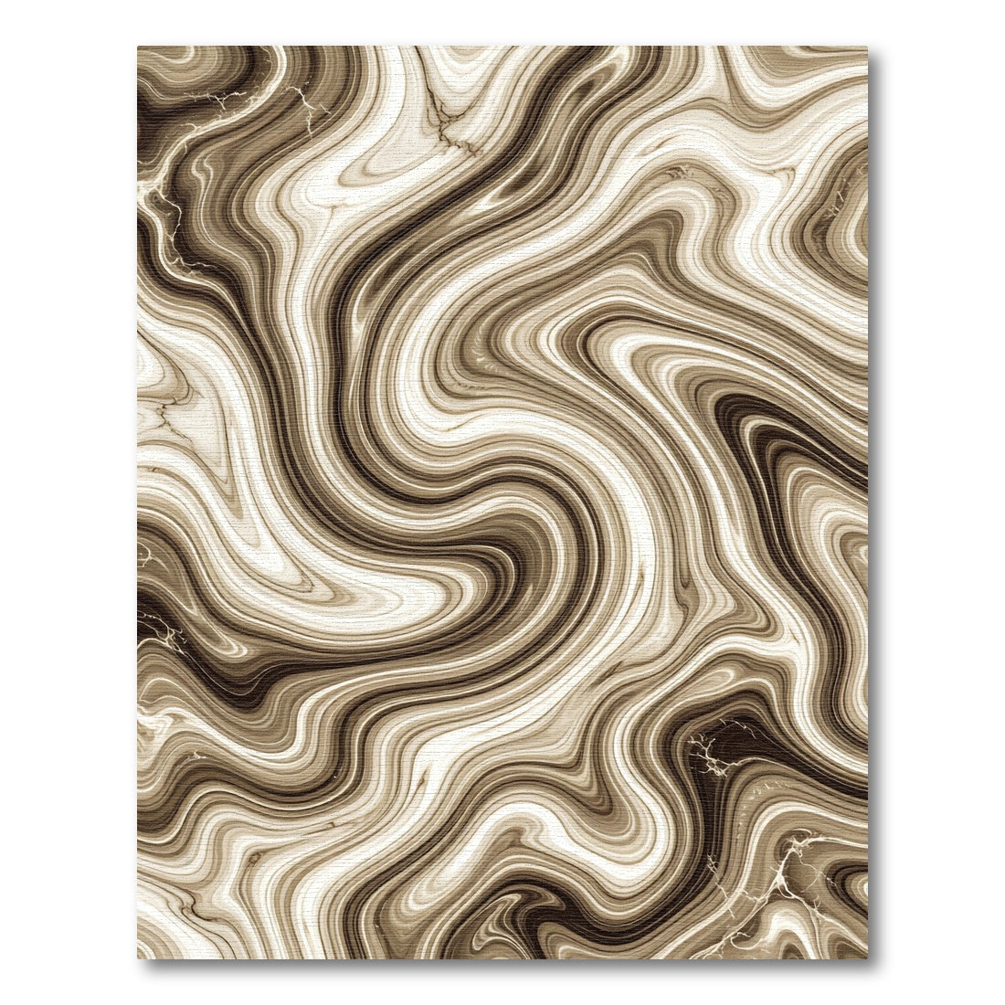 Coffee Swirl Abstract Liquid Marble Rug