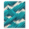 Sharp Teal Jagged Geometric Lines Rug