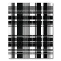 Bold Black White Plaid Lines Rug