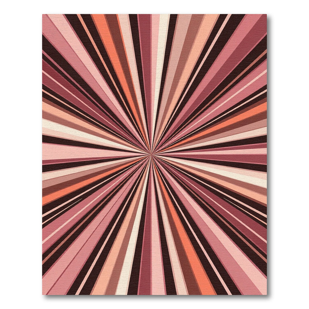 Retro Sunburst Pink Tan Lines Rug