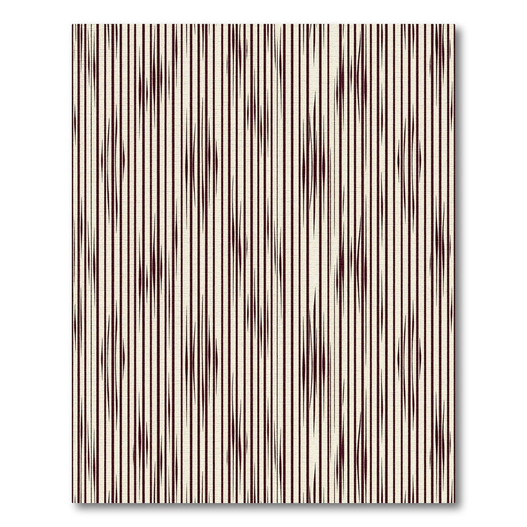 Cream Maroon Vertical Stripe Elongated Diamond Rug