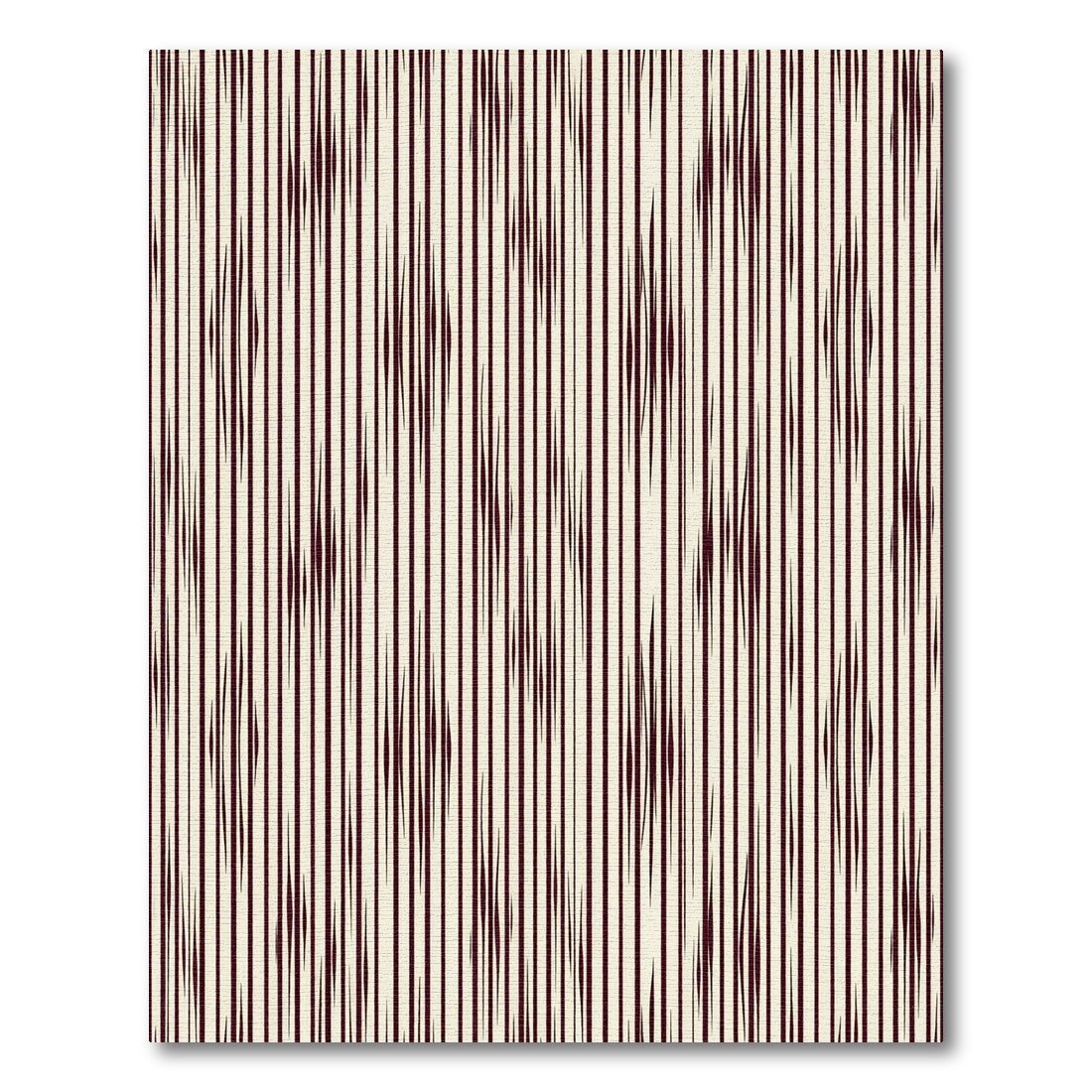 Cream Maroon Vertical Stripe Elongated Diamond Rug