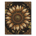 Gilded Sunflower Baroque Sepia Art Rug