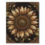 Gilded Sunflower Baroque Sepia Art Rug