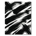 Bold Black and White Abstract Brushstroke Rug