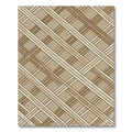 Beige Lattice Grid Textured Plaid Rug