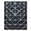 Silver Geometric Linear Lattice Grid Rug