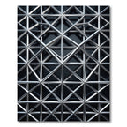 Silver Geometric Linear Lattice Grid Rug
