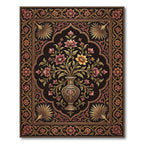 Ornate Gold Floral Empress Medallion Rug