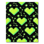 Neon Pixel Heart Celestial Constellation Rug