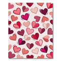 Romantic Pink Multi Heart Illustration Rug