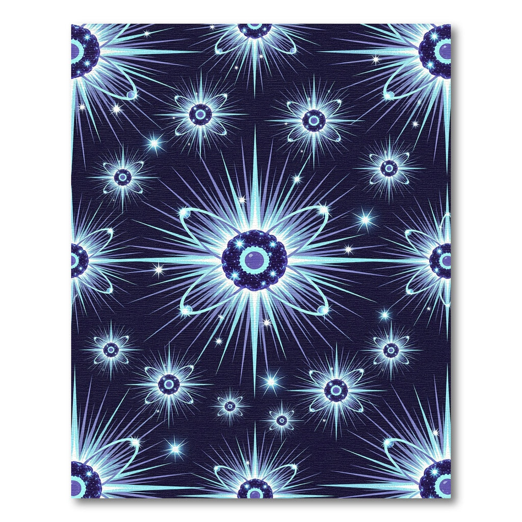 Vibrant Blue Cosmic Starburst Rug