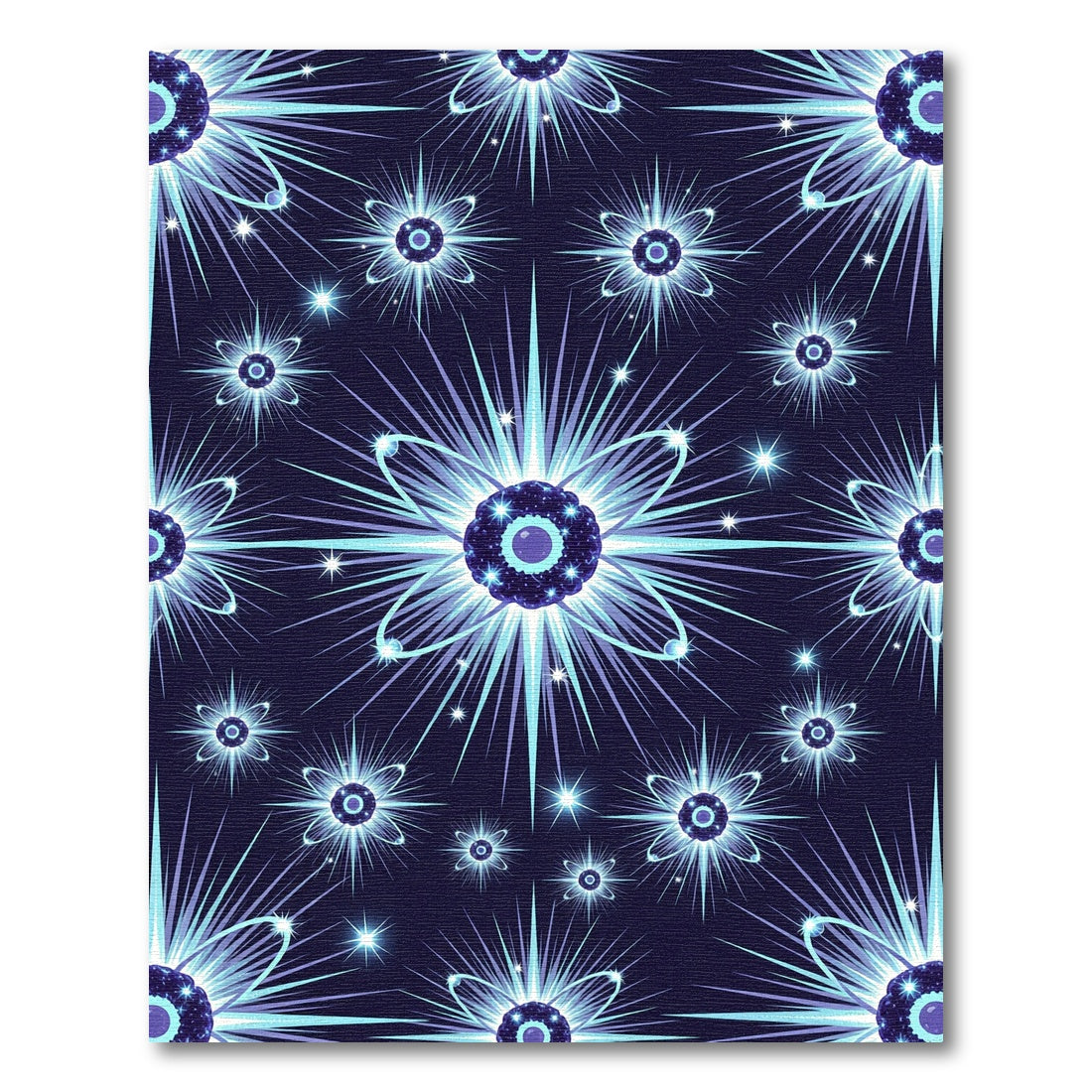 Vibrant Blue Cosmic Starburst Rug