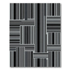 Modern Monochrome Vertical Horizontal Stripe Rug