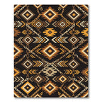 Golden Chain Earthy Tribal Diamond Area Rug