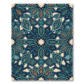 Teal And Gold Mandala Art Rug