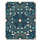 Teal And Gold Mandala Art Rug