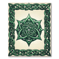 Intricate Emerald Celtic Knot Medallion Rug
