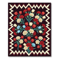 Midnight Floral Crimson Tulip Carnation Rug