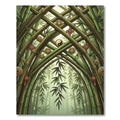 Green Bamboo Arch With Coins Rug
