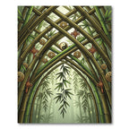 Green Bamboo Arch With Coins Rug