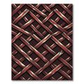 Crimson Interlaced Geometric Lattice Rug