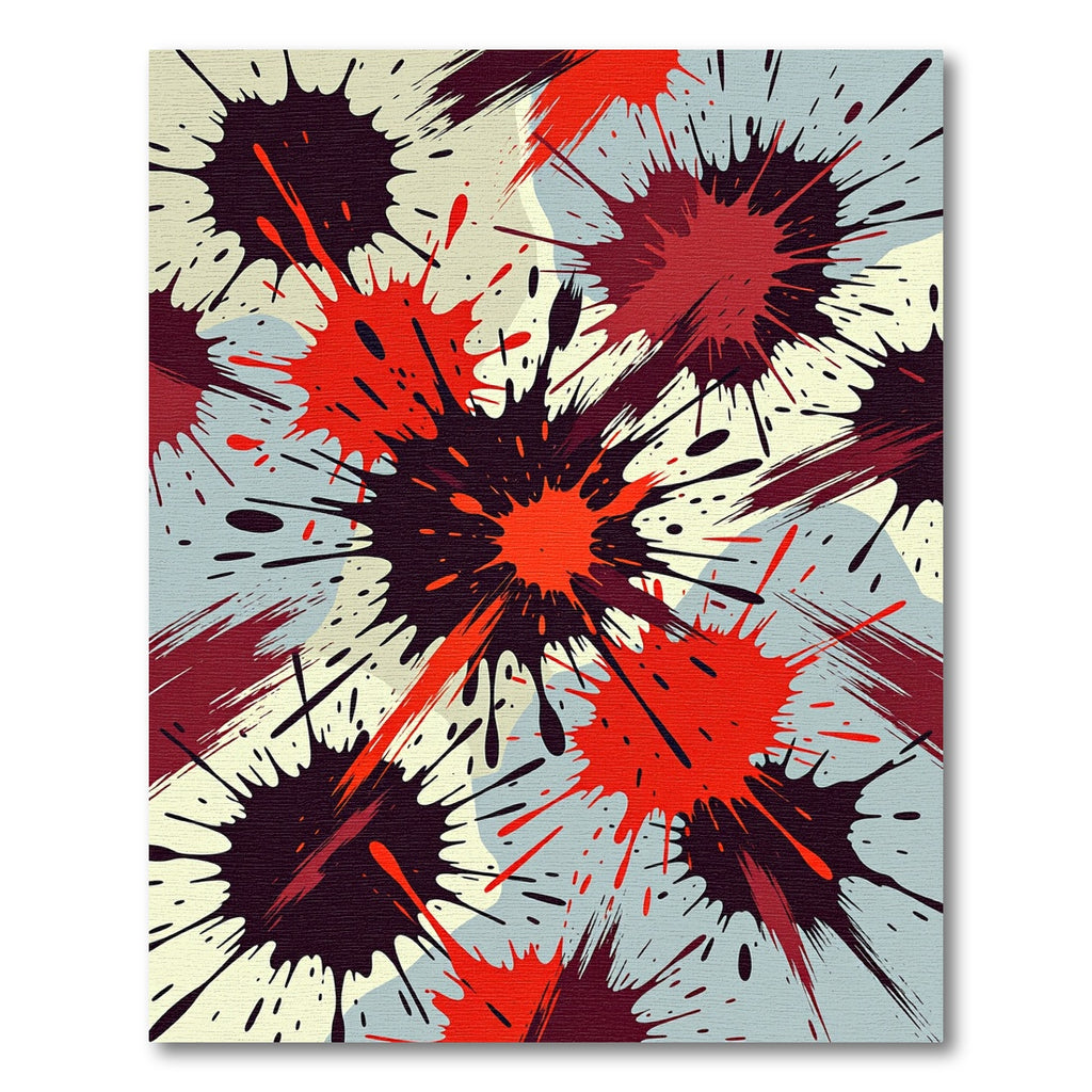 Abstract Red Black Splash Splatter Rug