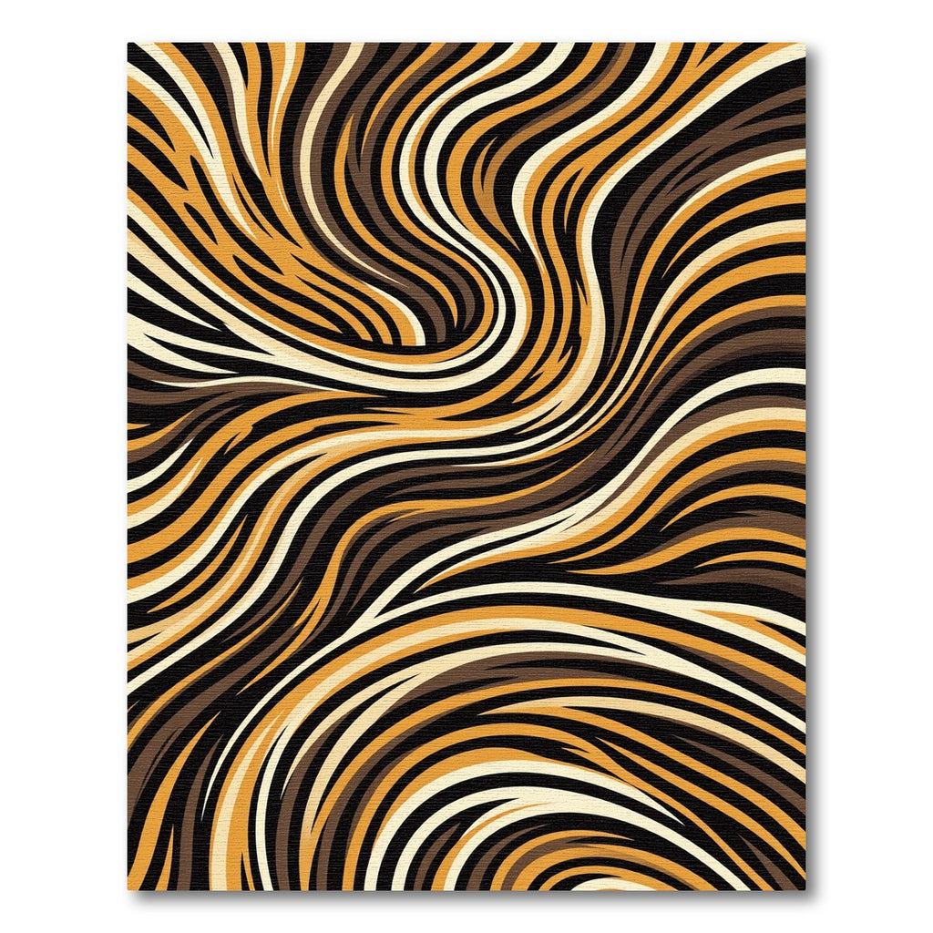 Abstract Earthy Tones Flowing Wave Rug