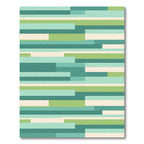 Modern Green Teak Geometric Stripe Rug