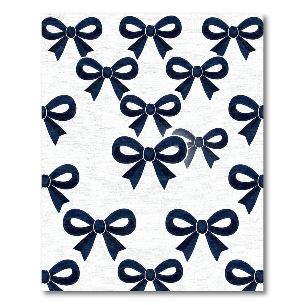 Elegant Navy Blue Ribbon Bows Rug