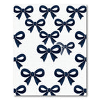 Elegant Navy Blue Ribbon Bows Rug