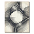Monochrome Abstract Swirls and Lines Rug