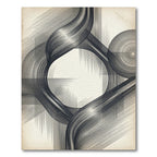 Monochrome Abstract Swirls and Lines Rug