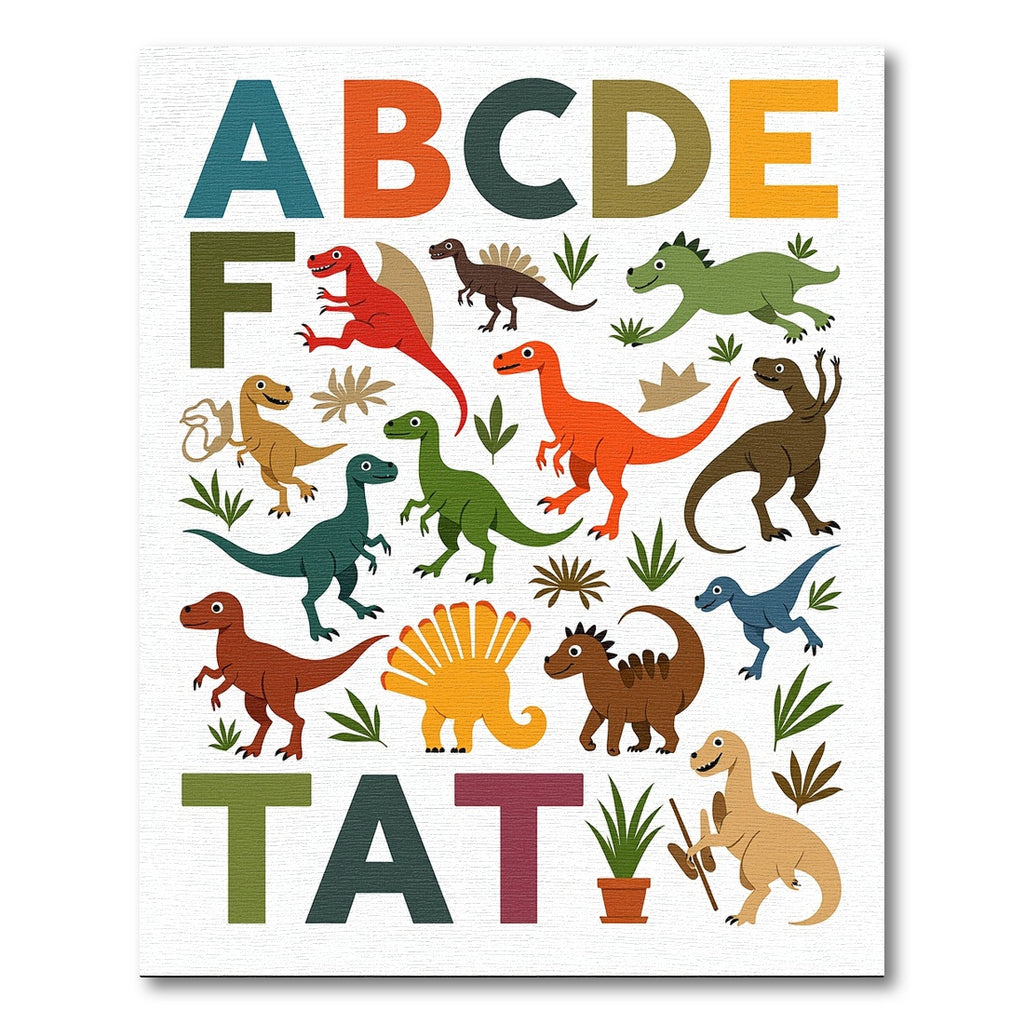 Colorful Dinosaur Alphabet Adventure Rug