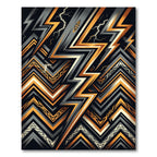 Bold Orange Gray Lightning Zigzag Rug