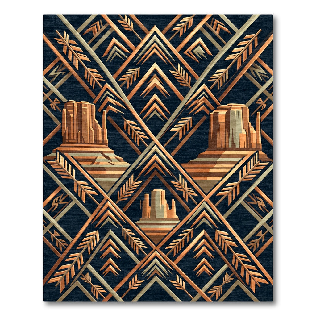 Art Deco Southwestern Copper Mesa Rug